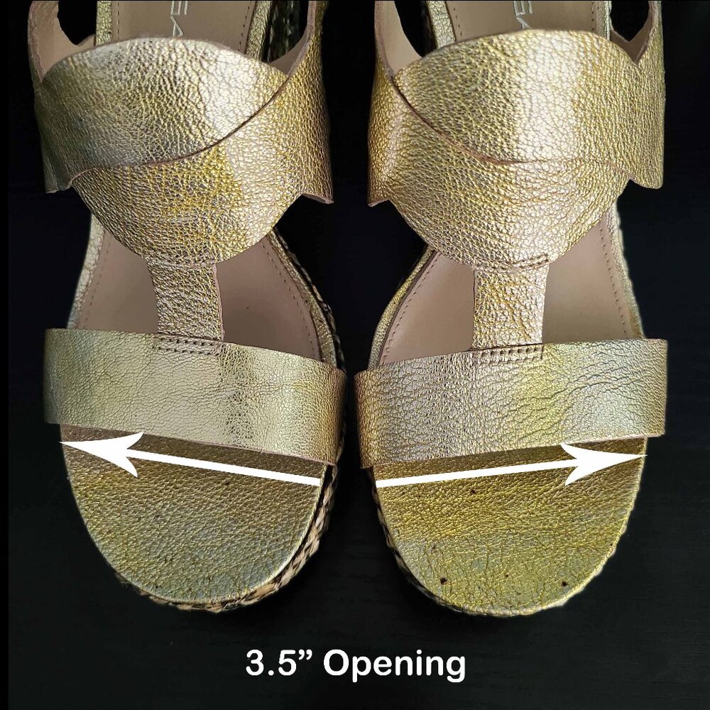 VIA SPIGA ~ “Flora” Gold Leather Platform Heels ~ 8M  EUC - Picture 11 of 14